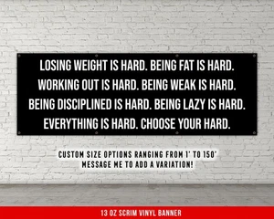 Banner motivacional de gimnasio personalizado - regalo de decoración del hogar de levantamiento de pesas - Imagen 1 de 8