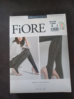 Strumpfhose 60Den Größe S Melange Grau 3D Strickmuster Fiore G5844 - Bild 1 von 2