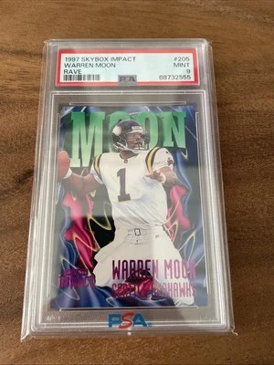 1997 Skybox Impact Warren Moon Rave /150 PSA 9 Mint Low Pop Only 1 Higher - Image 1 of 3