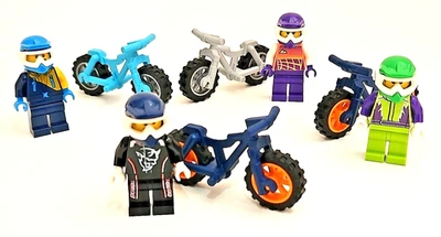 LEGO Mountain Bike & Minifigure Riders Lot – 8pcs Bicycle Mini Figure MOC Bundle - Image 1 of 4