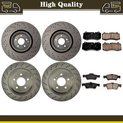 6 Front Rear Brake Pads Set Disc Rotors Fits 2007 Mercedes-Benz CL600 S550 S600 - Image 1 of 4