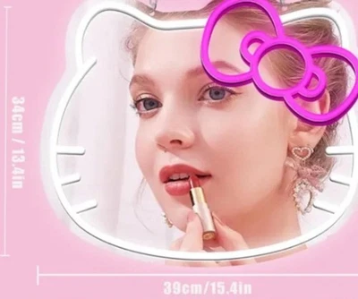 Neon Light Acrylic Mirror Kitty Face LED - Image 1 of 4