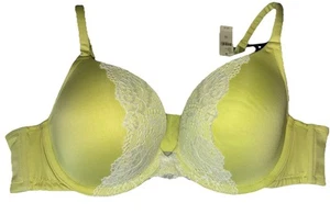 Cacique Yellow Green Bra 42B New Cleavage Solution - Picture 1 of 5