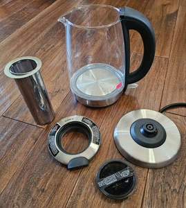 Viante KET-10 Black Clear Electric Glass Automatic Shut Off Water Lighted Kettle - Picture 1 of 11
