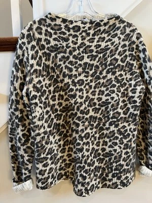 Generation Love Womens Wool Leopard Print Mock Neck Sweater Multicolor Size S - Image 1 of 3