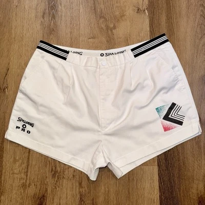 Vtg Spalding Tennis Shorts Mens Wimbledon Bjorn Borg Agassi White 80s 90s 36 - Image 1 of 4