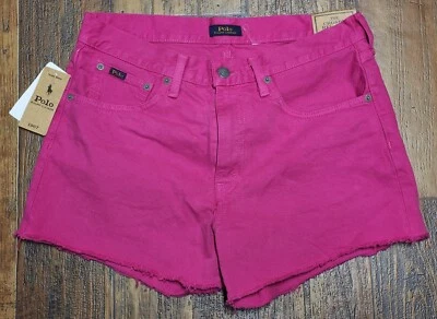 Nuevo con etiquetas Pantalones Cortos Polo Ralph Lauren Para Mujer Rosa Caliente The Crosby Denim Relajado Foto 1 de 2