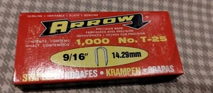 Vintage Arrow T-25 Crown Staples 9/16 in. 1000 Count "2 Boxes" wire up to 1/4 in - Picture 1 of 1