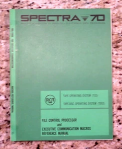 Vintage SPECTRA 70 RCA FCP-Executive Communication Macros Ref Manual Dated 1968 - Picture 1 of 17