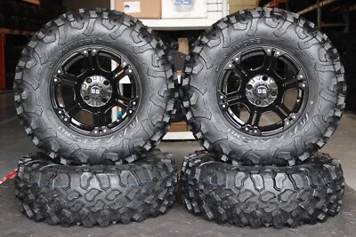 YAMAHA VIKING 700 28" CARNIVORE RADIAL ATV TIRE 14" VIPER BLK WHEEL KIT IRS11K - Image 1 of 4