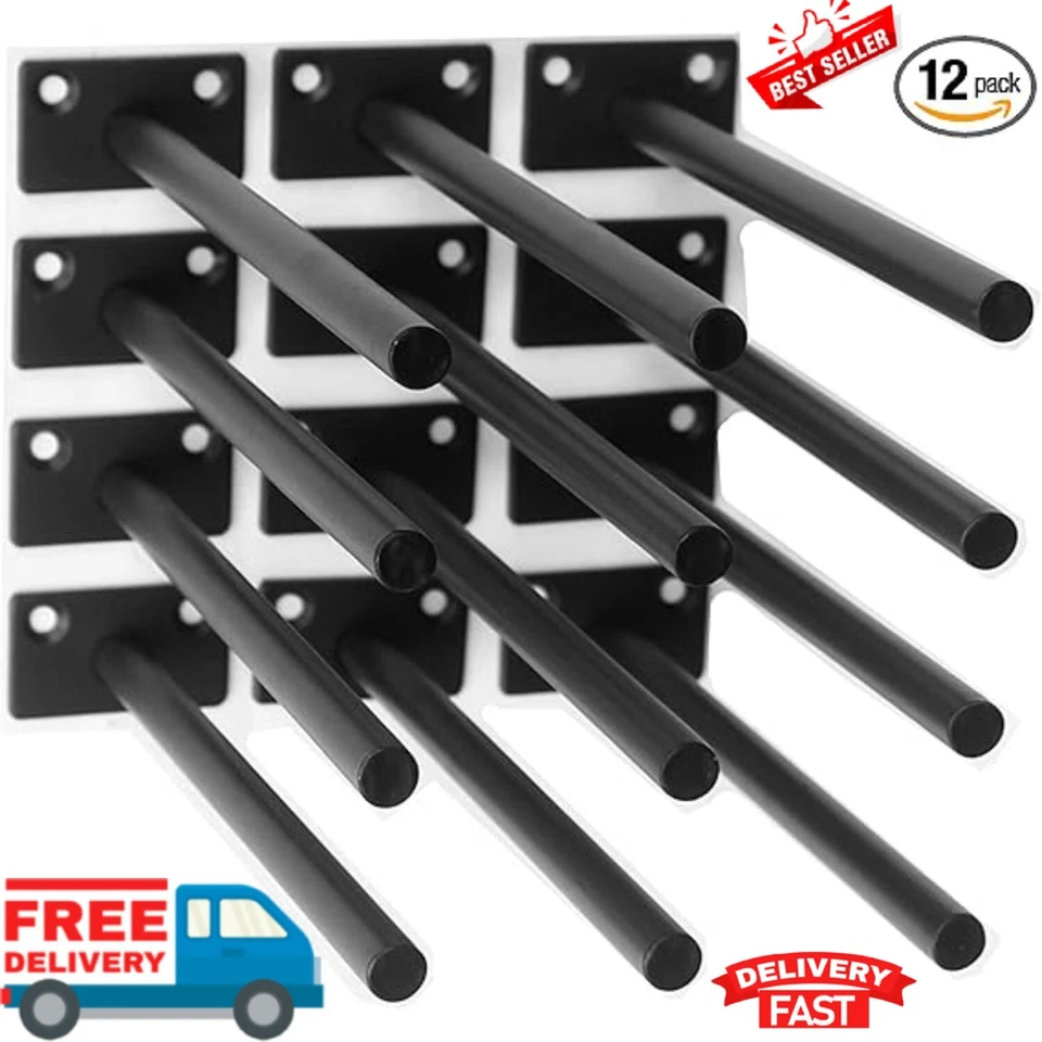 8" Hidden Shelf Floating Wall Brackets Heavy Duty Metal For Wood Shelves 12 Pcs - Image 1 of 4