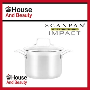 NEW Scanpan Impact 18/10 S/Steel Universal Stockpot with Lid 20cm - 4.7L 22039 - Picture 1 of 2