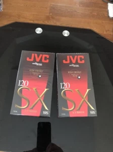 NOS Neu Versiegelt JVC SX 120 VHS T-120SX Videokassetten 2 VHS Kassetten - Bild 1 von 4