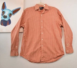 Polo Ralph Lauren Mens Regent Classic Fit Flannel Shirt Orange Gingham Size L - Picture 1 of 5