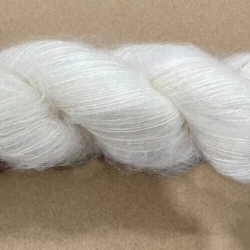 Undyed Brushed 30%Silk 70% Kid Mohair yarn lot 2X50g cone Handknitting Yarn - Image 1 of 1