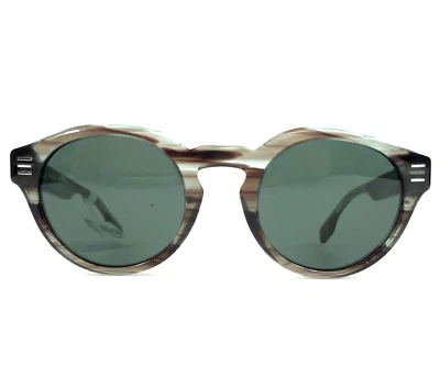 Burberry Sunglasses B4404 4098/71 Striped Blue Brown Horn Green Lenses 50-23-150 - Image 1 of 4