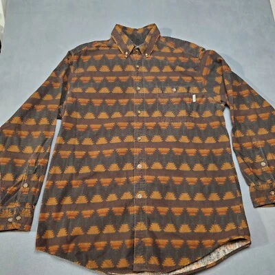 Woolrich Shirt Mens XL Brown Aztec All Over Print Flannel Outdoor Long Sleeve - Image 1 of 4