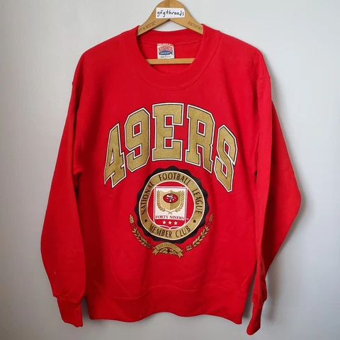 Vintage San Francisco 49ers Sweater Adult Medium Red Sweatshirt NFL Football Men Cover