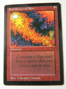 RED ELEMENTAL BLAST : MTG : BETA : 1993 : RINE/VERY FINE : SEE PHOTO'S - Picture 1 of 10