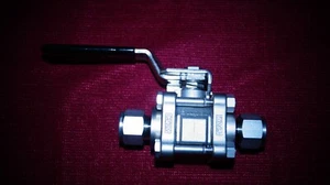 SWAGELOK 3-Piece 60 Series 1/2 in. Ball Valve (SS-63TS8)  - Picture 1 of 4