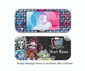 Nintendo Switch LITE PERSONALISED monster high 2 Sticker Game Skins Decals cover