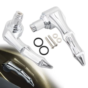 Fits For Harley Touring Bagger 14-2018 Chrome Rear Saddlebag Latch Handles Skull - Picture 1 of 12