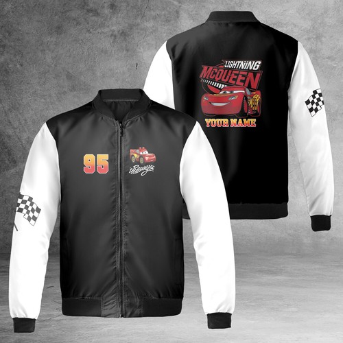 ALEXANDER MCQUEEN Giacca Bomber Personalizzata Saetta McQueen Speed Racing Pixar Cars