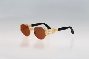 Jean Paul Gaultier 56-3281 Fork, Vintage 90s round steampunk sunglasses NOS - Picture 1 of 10