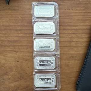 5, 1 oz silver bar’s 1/2 Sheet Silvertowne minted - Picture 1 of 4