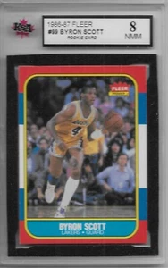 1986-87 FLEER BASKETBALL RC Byron Scott #99 KSA 8 NMM Los Angeles Lakers - Picture 1 of 2