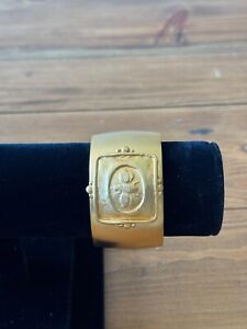Susan Shaw Women's Gold-Tone Bumblebee Embossed Adjustable Cuff Bracelet