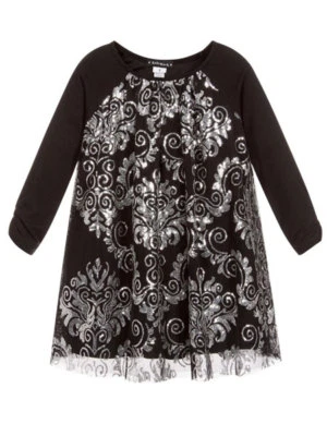 Biscotti NWT Black and Silver Sequin Party Dress Girls Sizes 4-14 Long Sleeve - Image 1 of 3