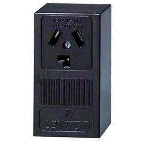 Open Box - Leviton 30A Single Surface Mounted Outlet 3P 3W Black 5054 - Picture 1 of 5