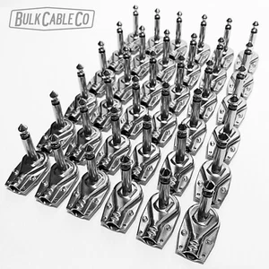 Paquete de 36 - Juego de conectores de panqueques de ángulo recto de 1/4" - conector de parche plano - enchufe de cable - Imagen 1 de 12