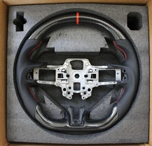 Genuine Perforated Leather Carbon Fiber Steering Wheel for Mustang '18-'23 - Picture 1 of 8