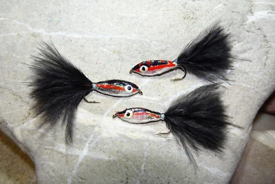 MAGIC-FLIES 3 pz. Janssen's Minnow streamer # 8 piantina ruscello arcobaleno trota salmerino