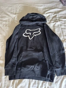 Fox Racing Youth Sweatshirt Black Hoodie Pullover, Graphic Logo, Unisex Size Yxl - Picture 1 of 4