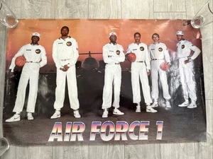 Early Promotional Nike AIR FORCE ONE Basketball Sneaker Poster Runway 80's AF1 - Picture 1 of 14