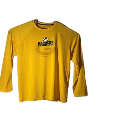Green Bay PACKERS Yellow Cheese Color Shade- Long Sleeve T-Shirt NFL Majestic - Image 1 of 4