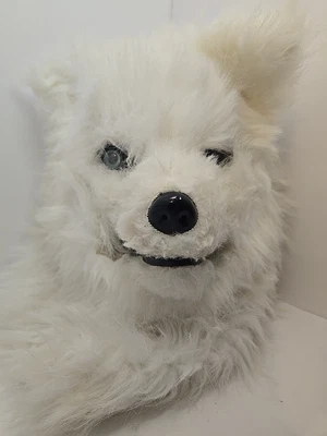 Máscara facial/cabeza completa blanca peluda para adolescentes y adultos Foto 1 de 4