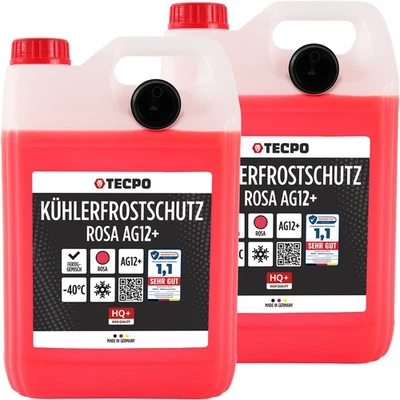 TECPO KÜHLERFROSTSCHUTZ ROT 10L KÜHLMITTEL G12+ -40°C ANTIFREEZE für VW AUDI MB - Bild 1 von 4