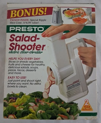Vtg Presto Salad Shooter Electric Slicer Shredder New in Open Box - Image 1 of 3