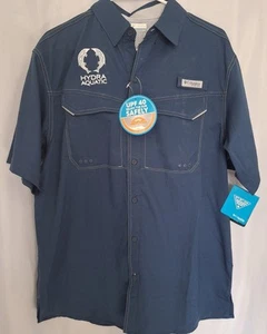 Columbia PFG Fishing Shirt Men’s Size S Navy Blue Omni Shade & Wick Vented NWT - Picture 1 of 11