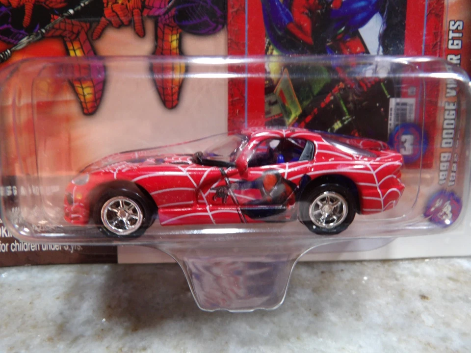 SPIDER-MAN  1999 DODGE VIPER GTS       2004 JOHNNY LIGHTNING MARVEL COMICS  1:64 - Image 1 of 4