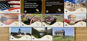 Complete Set US Mint America The Beautiful Clad Quarters Proof Sets 2010-2020 - Picture 1 of 24