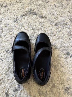 Zapatos de vestir Safe T Step Comfort negros, resistentes al aceite y al deslizamiento talla 5 1/2 Foto 1 de 4