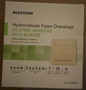 Bandage adhésif McKesson 4843 pansements mousse hydrocellulaire 4x4" neuf dans sa boîte - Photo 1/2