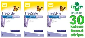 3x Boxes Abbott Freestyle Optium KETONE Test Strips (TOTAL 30 Tests) EXP 09/26 - Picture 1 of 2