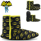 MENS BATMAN DC NOVELTY BOOTS ANKLE FLEECE LINED WARM SHOES BOOTIES SLIPPERS SIZE