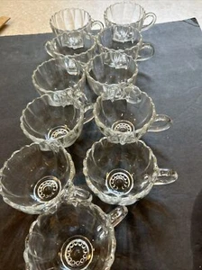 11 Hazel Atlas Colonial Swirl Punch Cups - Picture 1 of 4